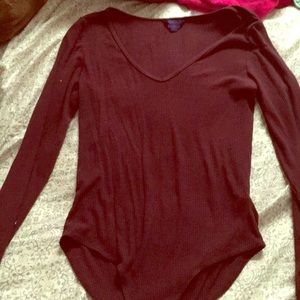 Burgundy bodysuit